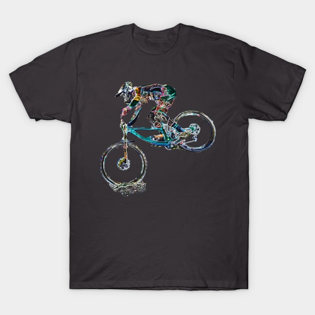 mtb downhill T-Shirt by rickylabellevie